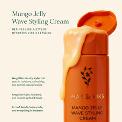 SHAZ & KIKS close-up texture of mango jelly cream showing lightweight finish