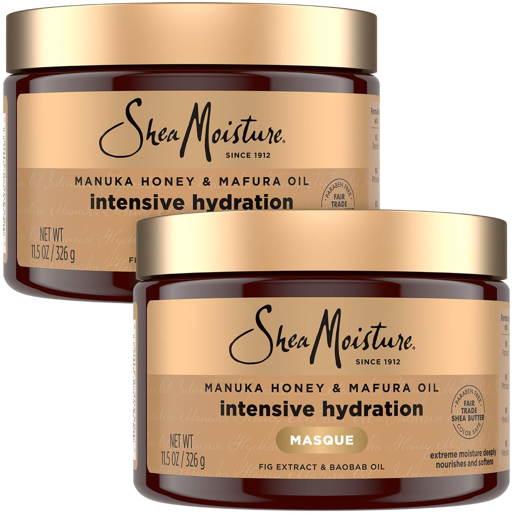 Shea Moisture front packaging showing manuka honey and mafura oil benefits
