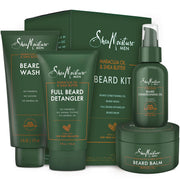 SheaMoisture beard kit front packaging showing four-piece set and benefits