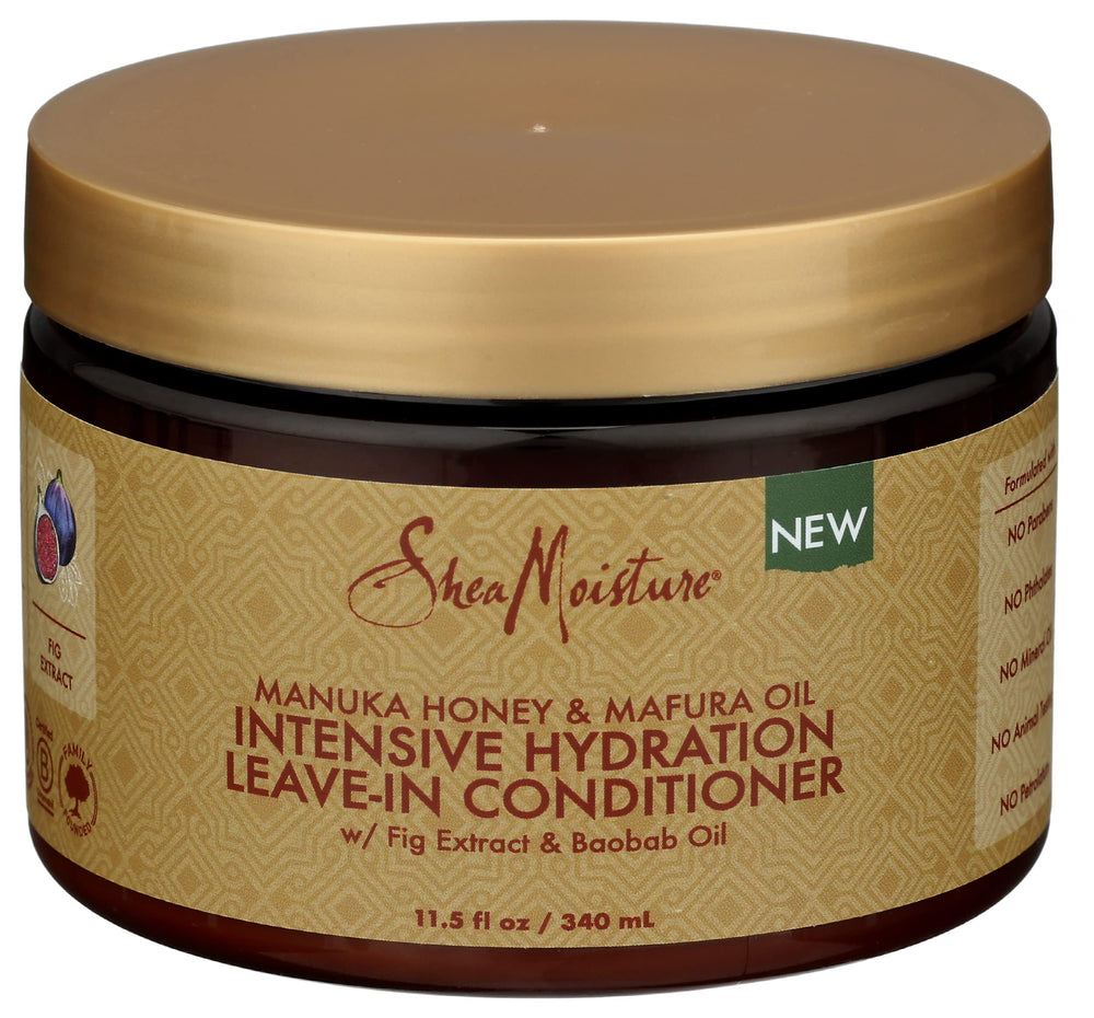 SheaMoisture front packaging showing bottle and label with product benefits