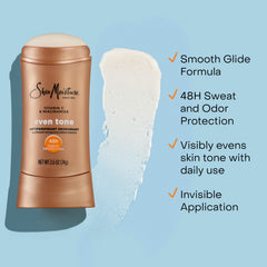 SheaMoisture antiperspirant being applied underarm for 48H protection