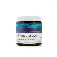 Shear Revival jar front view showing label and matte paste benefits