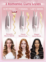 SHEGLAM curling iron in use with hair wrapped, faster styling benefit