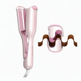SHEGLAM waver front view showing pink finish and compact design for travel