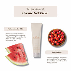 SHIBUI cream-gel texture on fingers showing lightweight control benefit