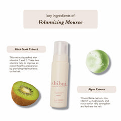 SHIBUI mousse in-hand application illustrating easy styling and volume