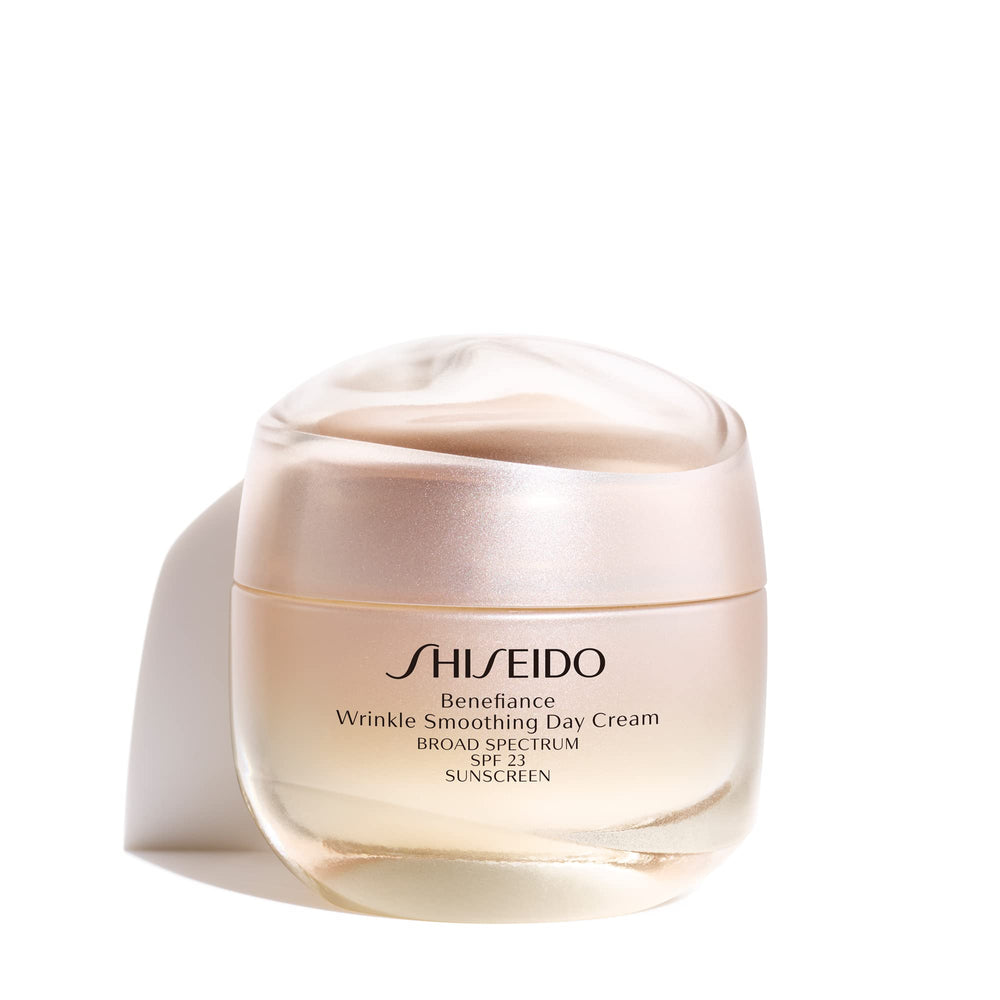 Shiseido Benefiance jar front view showing elegant packaging and moisturizing benefit