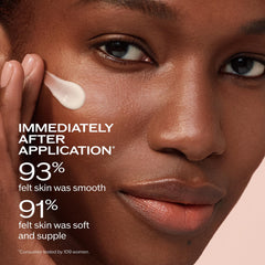 Shiseido Benefiance cream texture close-up highlighting smooth hydrating finish