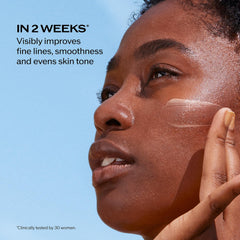 Shiseido tube open with lotion dispensed, easy application benefit