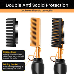 Shiyalan wax stick and rat-tail comb displayed to show edge control and parting benefit