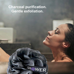 Shower Bouquet puff texture detail highlighting dense 75g mesh for rich lather