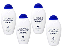 Shower To Shower front packaging showing 13-ounce bottle and clear sport branding for long-lasting freshness