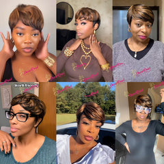 showreal pixie hair texture detail showing real human hair and shine