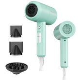 SHRATE hair dryer front view showing compact design and controls for easy styling