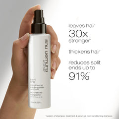 shu uemura art of hair close-up of product texture on hand, illustrating non-greasy absorption