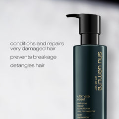 shu uemura applying conditioner to mid-lengths and ends for deep repair