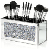 SHYFOY front view mirrored brush holder showing sleek storage and decorative sparkle