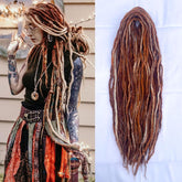 Siddiuop front packaging showing 15 mixed brown wool dreadlocks, easy selection benefit
