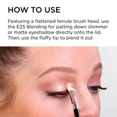 Sigma Beauty E25 blending eyeshadow on lid demonstrating smooth transition benefit