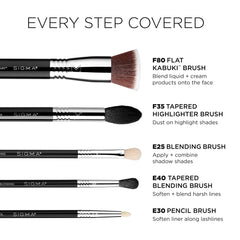 SIGMA BEAUTY highlighter brush stroked on skin for precise luminous placement