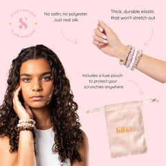 Silkie scrunchie securing a sleek ponytail, gentle hold without snagging
