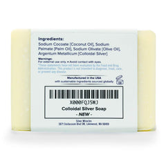 Silver Miracles bar close-up texture highlighting creamy lather and smooth finish