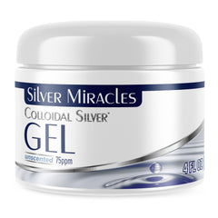 Silver Miracles front label of 4 oz gel showing product clarity and benefits