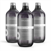 simplehuman front packaging showing three fragrance free refill bottles and clear labeling benefit: long lasting supply