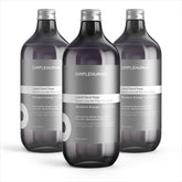 simplehuman front packaging showing three 30 fl oz refill bottles and citrus label benefit: long-lasting supply