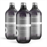 simplehuman geranium refill bottle front view shows label and clear volume, convenient bulk supply