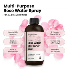 Simplified Skin close-up of rosewater texture highlighting gentle, lightweight hydration