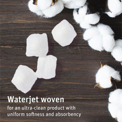 Simply Soft cotton ball in hand conveying large size and soft touch benefit