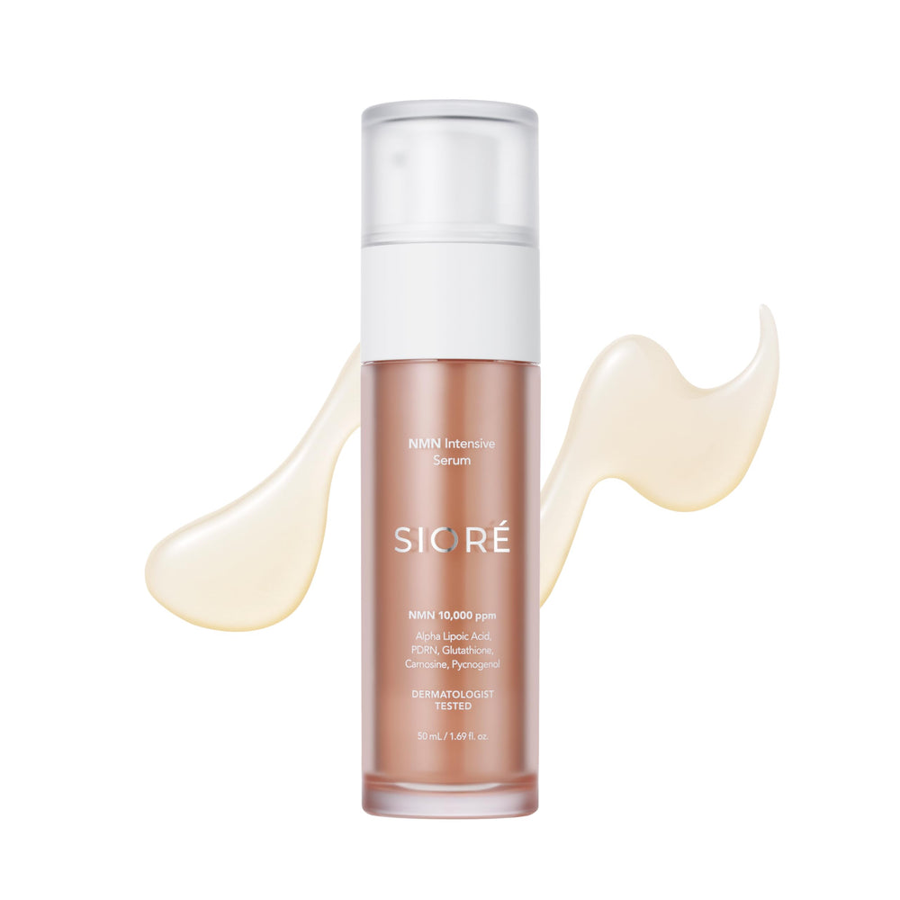 SIORÉ front bottle showing serum packaging and clear product identity for shelf appeal