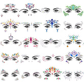 SIQUK face jewels front display showing 20 patterned sets and variety