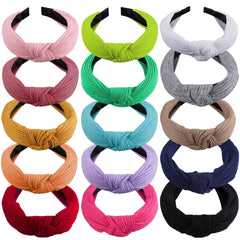 SIQUK front view of full 15-piece headband pack showing vibrant colors and variety