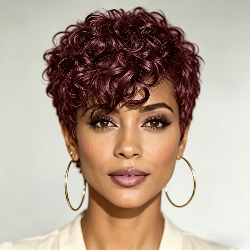 SisBroSis front view pixie wig showing chic fit and natural movement