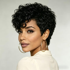 SisBroSis close-up of curly texture and virgin hair quality for soft touch