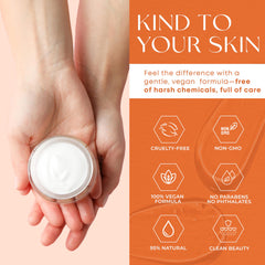 Skin 2.0 cream being applied on hand, demonstrates lightweight hydration