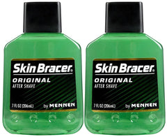 Skin Bracer by Mennen front packaging showing two 7 oz bottles and clear labeling for convenient grooming