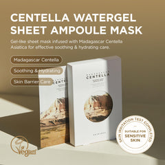 SKIN1004 watergel sheet mask unfolded to show shape and close adhesion benefit