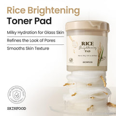 SKINFOOD rice pad open jar revealing soaked pads and easy access benefit