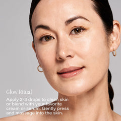 SKINN face oil on hand application demonstrating easy absorption and glow