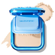 SKINTIFIC compact front view showing sleek case and shade label, easy portable coverage