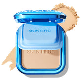 SKINTIFIC compact front view showing shade 03 Petal and branding for easy identification