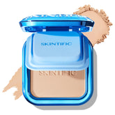 SKINTIFIC compact front view showing shade 04 Beige and sleek packaging benefit portability