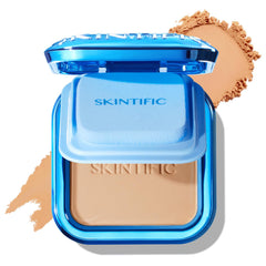 SKINTIFIC compact front view showing powder and shade identification for easy selection