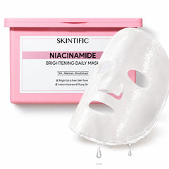 SKINTIFIC front packaging showing 30 daily sheet masks and benefits