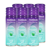 Skintimate front packaging six-pack showing cans and label benefits