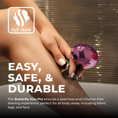 Skull Shaver Butterfly Kiss PRO side profile in hand demonstrating ergonomic design and control