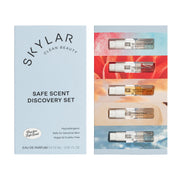 Skylar discovery set front packaging showing five mini sprays and pouch for easy gifting